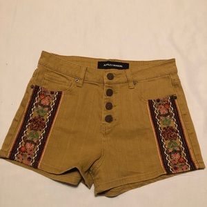 Ashley Mason Woman’s Mustard Floral Boho Shorts